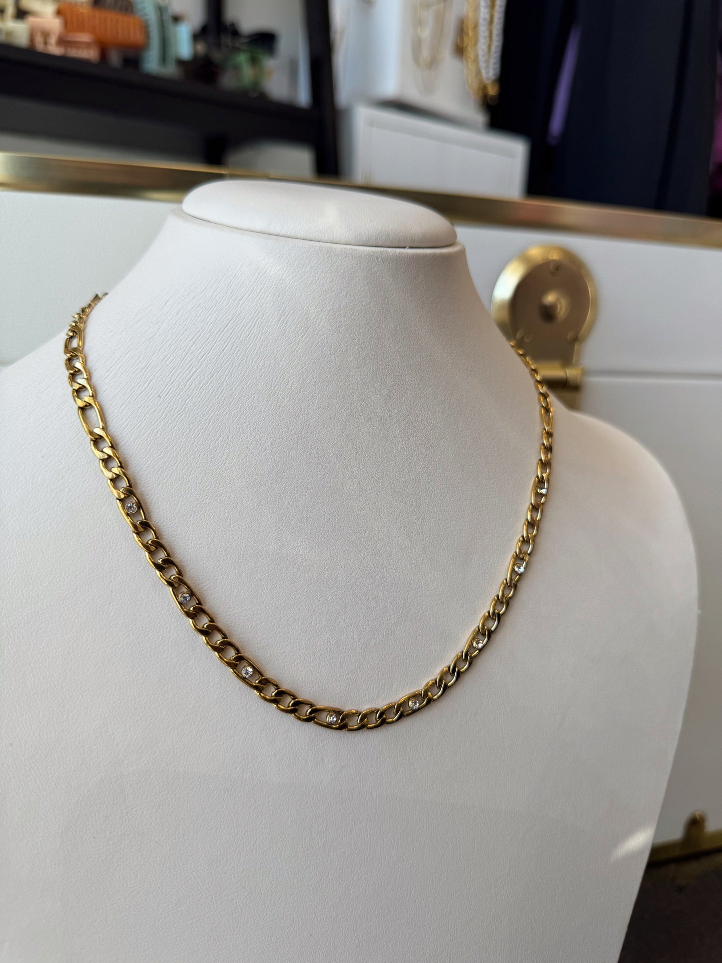 The Fallon: Water Resistant Gold Necklace