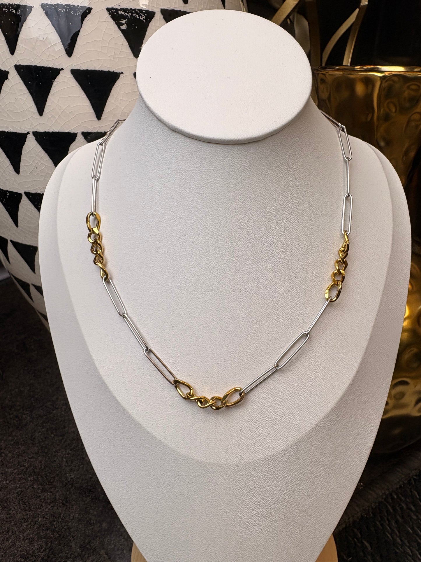 The Belinda: Two Tone Water Resistant Necklace
