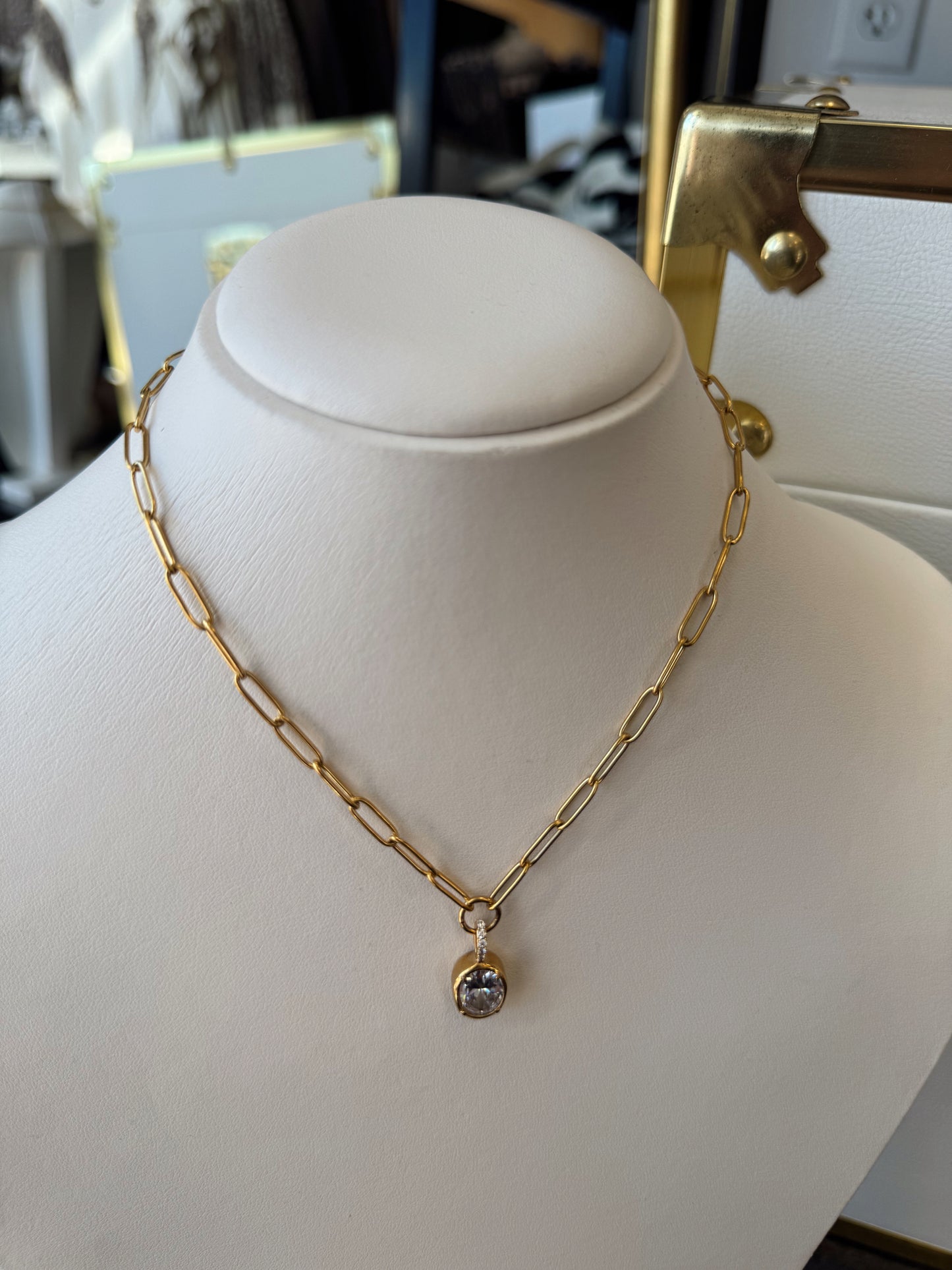 The Clara: Water Resistant Gold Necklace
