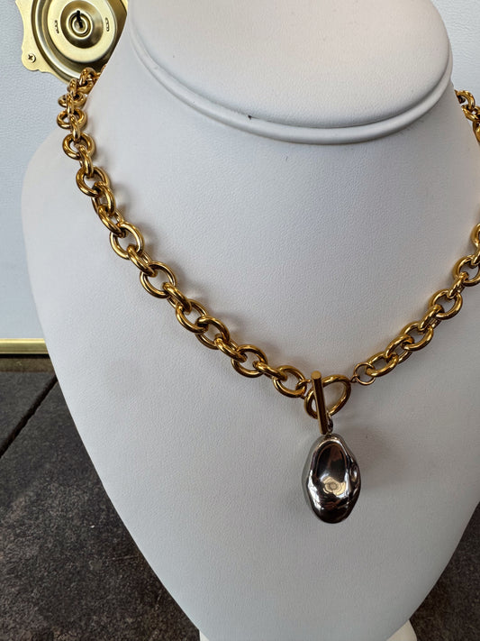 The Lucille: Two Tone Water Resistant Necklace