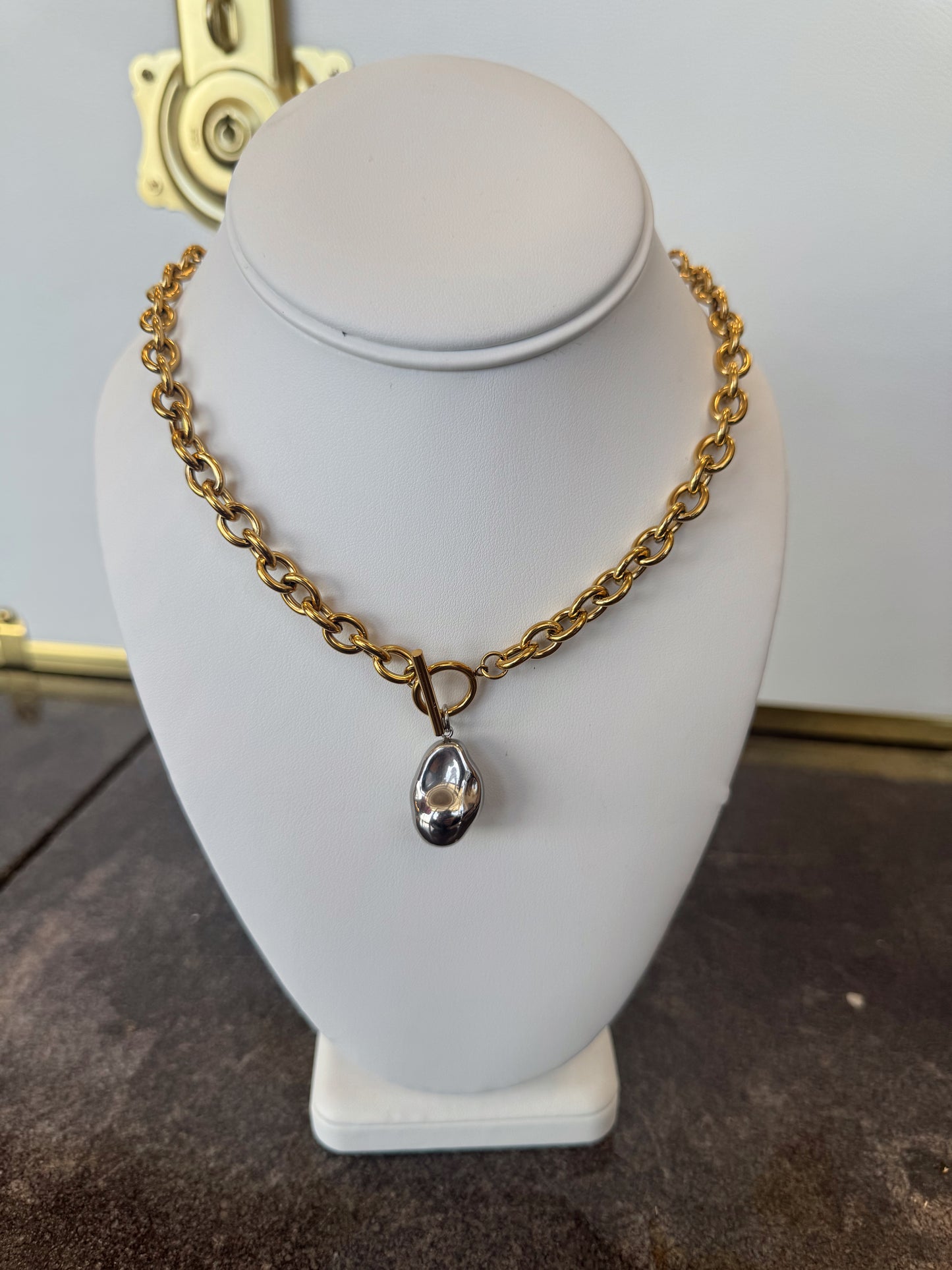 The Lucille: Two Tone Water Resistant Necklace