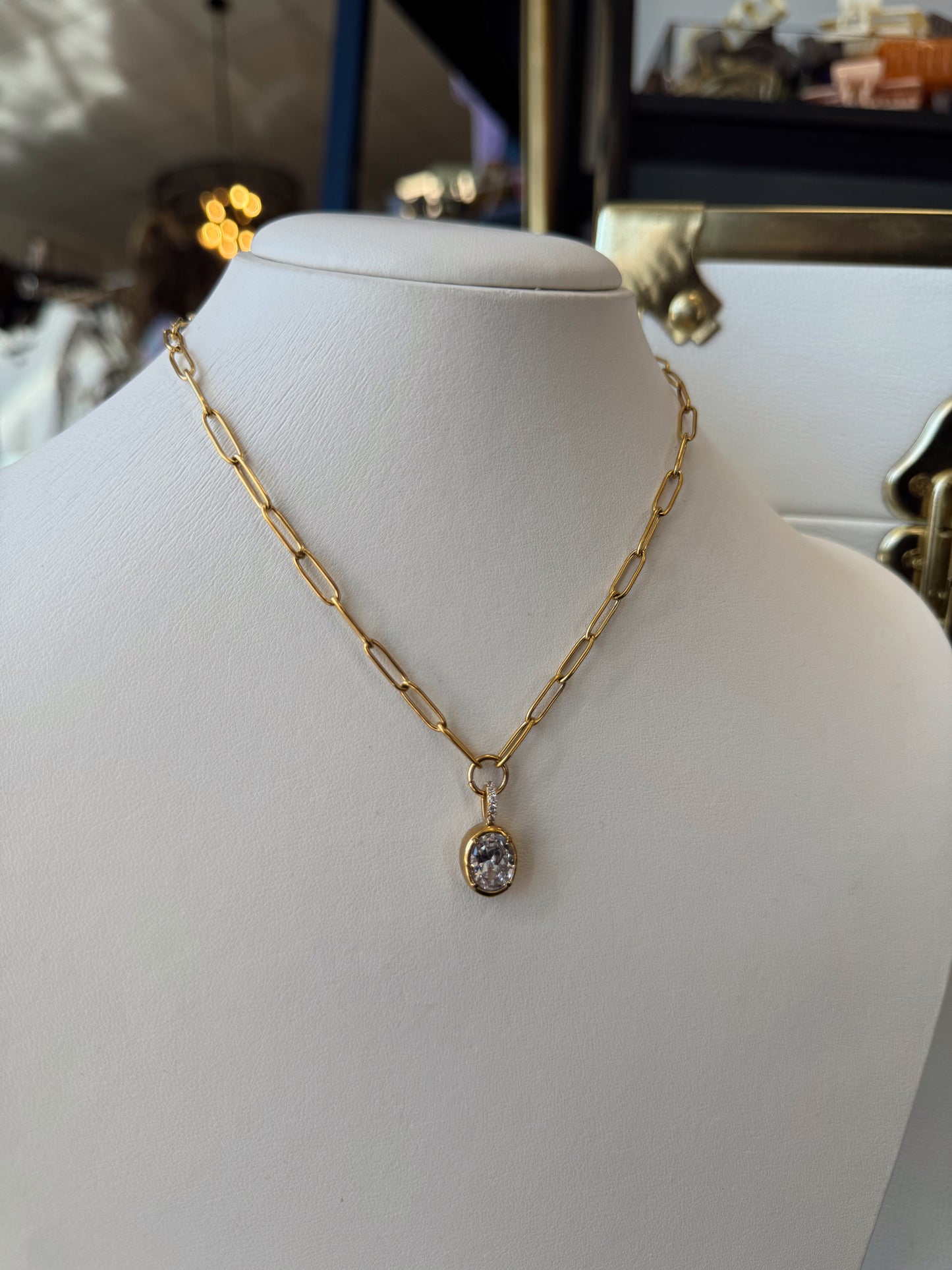 The Clara: Water Resistant Gold Necklace