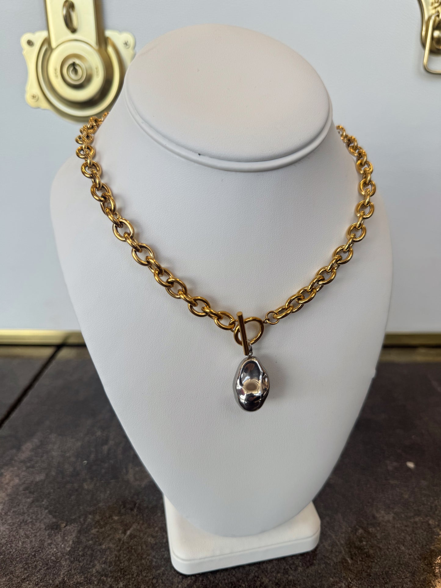 The Lucille: Two Tone Water Resistant Necklace