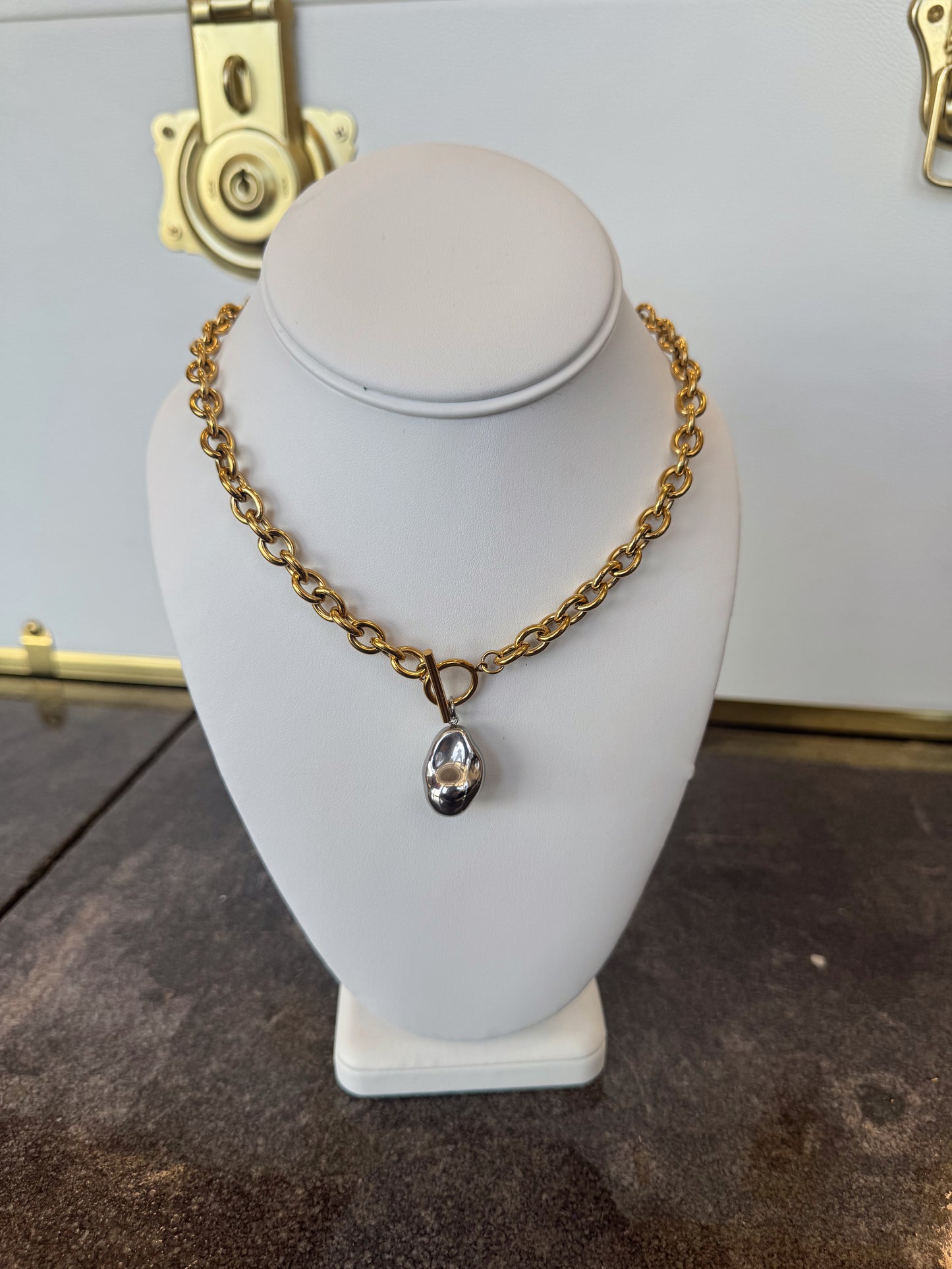 The Lucille: Two Tone Water Resistant Necklace