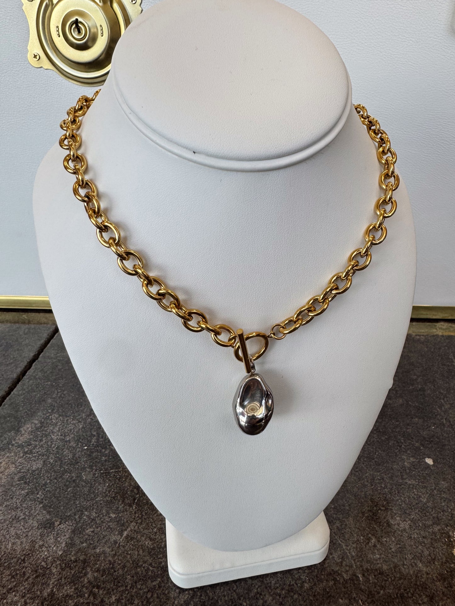 The Lucille: Two Tone Water Resistant Necklace