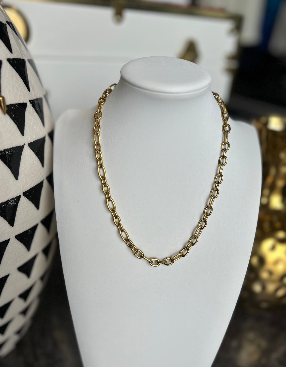 The Kasey: Water Resistant Gold Necklace