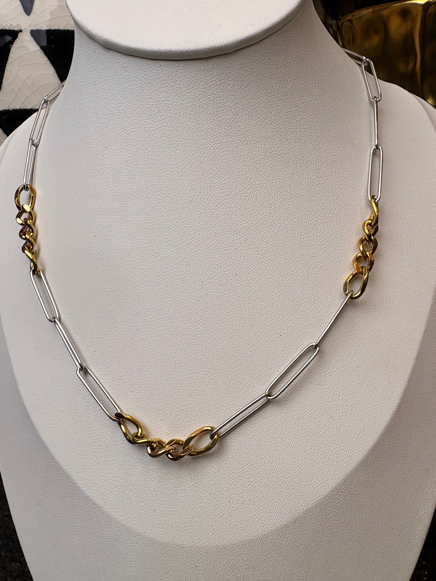 The Belinda: Two Tone Water Resistant Necklace