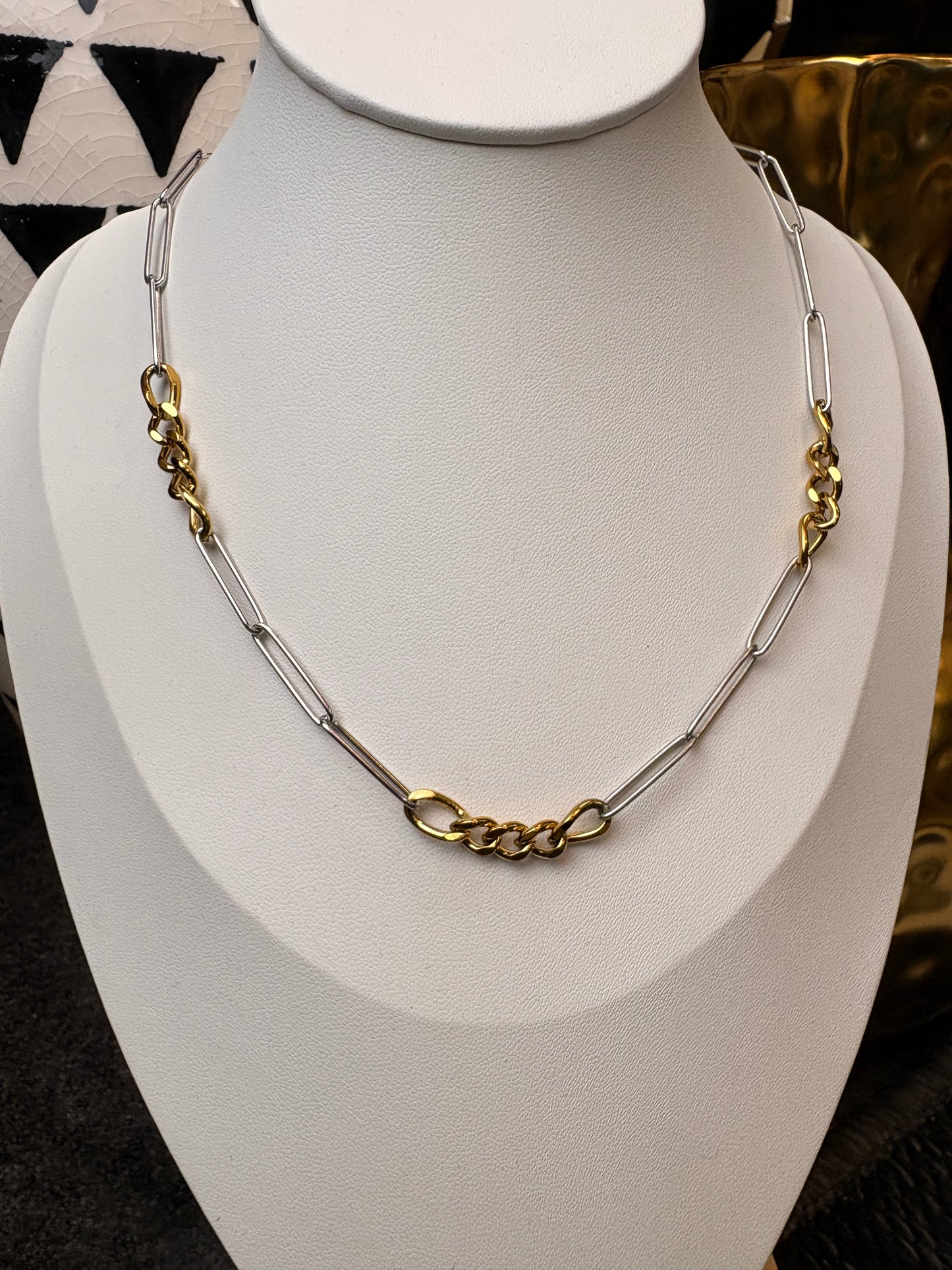 The Belinda: Two Tone Water Resistant Necklace