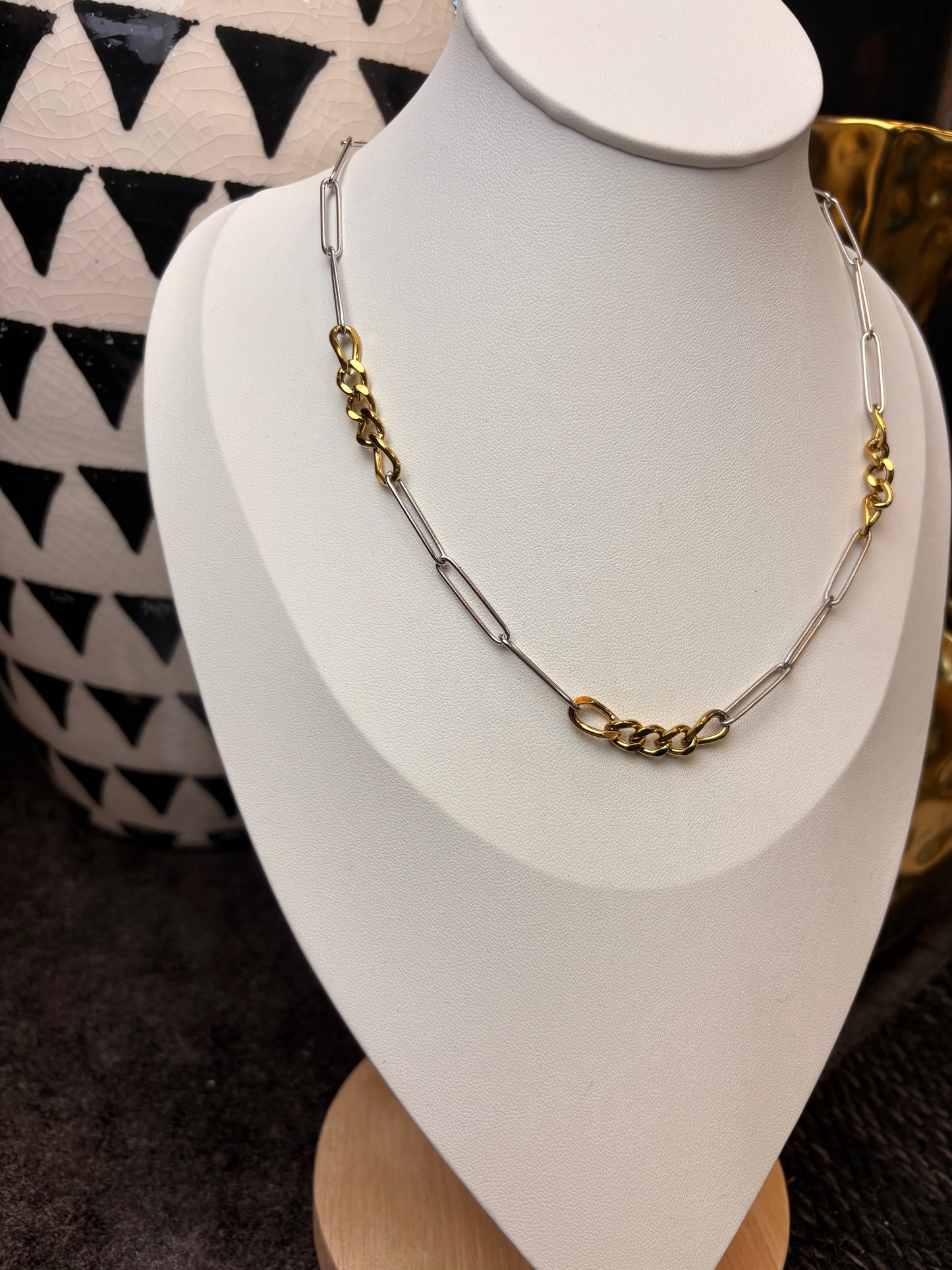 The Belinda: Two Tone Water Resistant Necklace