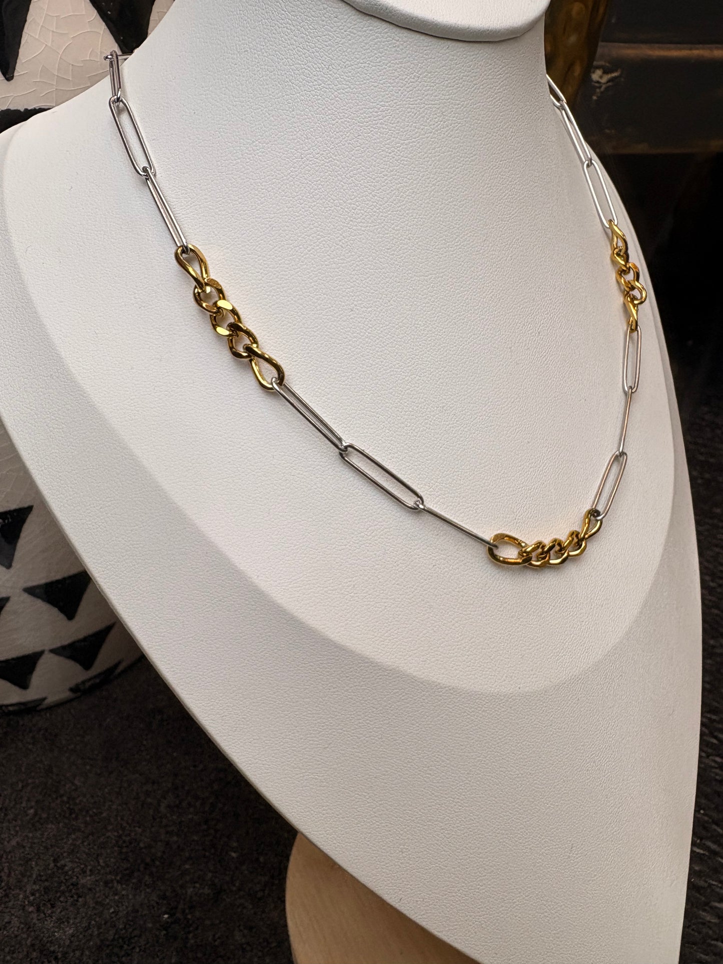 The Belinda: Two Tone Water Resistant Necklace