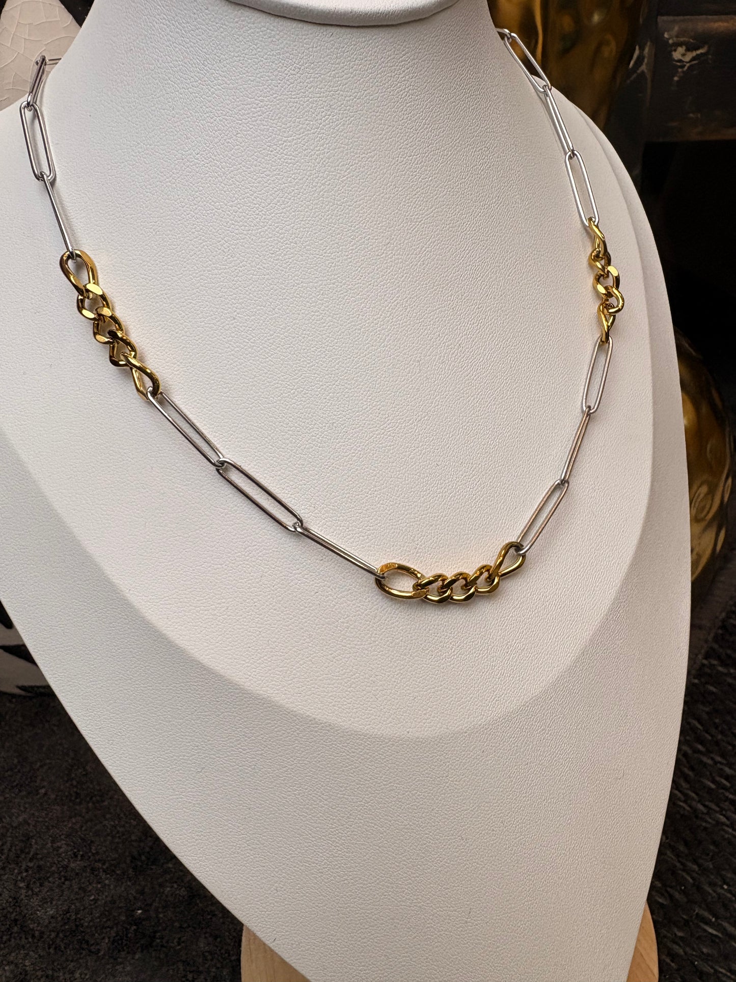 The Belinda: Two Tone Water Resistant Necklace